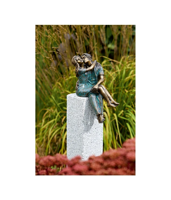 Rottenecker Bronzefigur Paar Junges Glück Auf Granitstele 3 Rottenecker Bronzefigur Paar Junges Glück Auf Granitstele