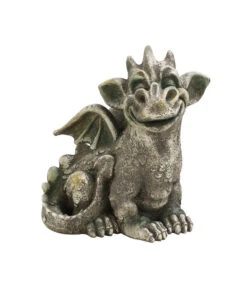 Polyresin Drache, Grau