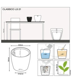 LECHUZA® CLASSICO LS, All-in-One-Set -Ubbink Verkäufe 3175452 5389911 5390026 6962096 5473152 5389721 5389846 WE DE 001 GrafikClassicoPremRotSchwSilberWeisLS21sAnthrazit