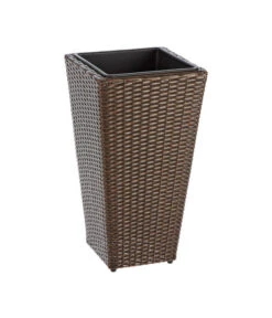 Dehner Polyrattan-Topf Alicante, Konisch, Braun