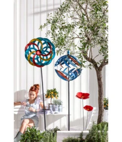 Dehner Metall-Riesen-Windrad, Ca. H184 Cm, Bunt -Ubbink Verkäufe 4210076 4210092 4210621 4210654 WE MO 002 RiesenwindradGlobeGartendekoGartenstabDekostab