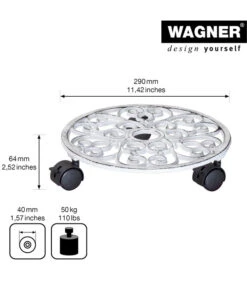 Wagner Pflanzenroller Antik, Ø 29 Cm, Weiß -Ubbink Verkäufe 4272506 WE DE 001 PflRollerAntikD29CM