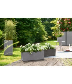 LECHUZA® Kunststoff-Kasten Balconera Stone -Ubbink Verkäufe 4318606 4318614 WE MO 001 LechuzaKunststoffBalkonkastenBalconeraStonePflanzkastenBlumenkasten