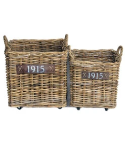 Van Der Leeden Rattan-Holzkorb, Quadratisch, Grau-braun -Ubbink Verkäufe 4348553 WE DE 002 RattanHolzkorb