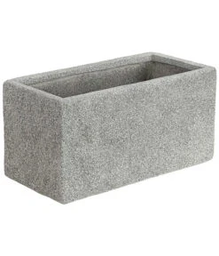 Dehner Leichtbeton-Kasten Rock, Rechteckig, Grau