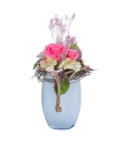 Dehner Arrangement Mit Longlife-Rose Finn, Rosa, Ca. Ø19/H39 Cm