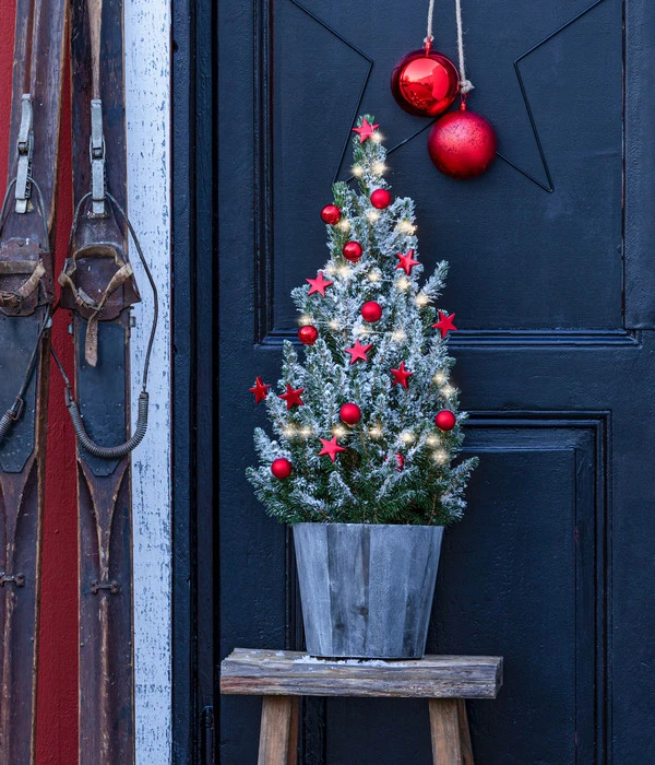 Geschmückter Weihnachtsbaum Wood, Mit Lichterkette, Ca. H50 Cm 4 Geschmückter Weihnachtsbaum Wood, Mit Lichterkette, Ca. H50 Cm – Bild 2