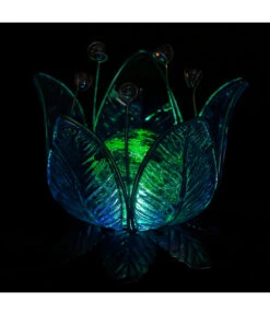 Dehner Solar-Lotus, Ca. Ø18/H17 Cm -Ubbink Verkäufe 6868855 WE MO 001 DehnerSolarLotusBlueGlassGruen