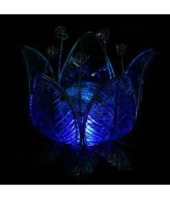 Dehner Solar-Lotus, Ca. Ø18/H17 Cm -Ubbink Verkäufe 6868855 WE MO 003 DehnerSolarLotusBlueGlass