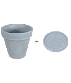 Farmet New Kunststoff-Topf Pegasus, Konisch, Inkl. Untersetzer, Ca. Ø60/H55 Cm