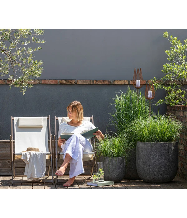 Dehner Polystone-Topf Lava, Rund, Schwarz – Bild 2